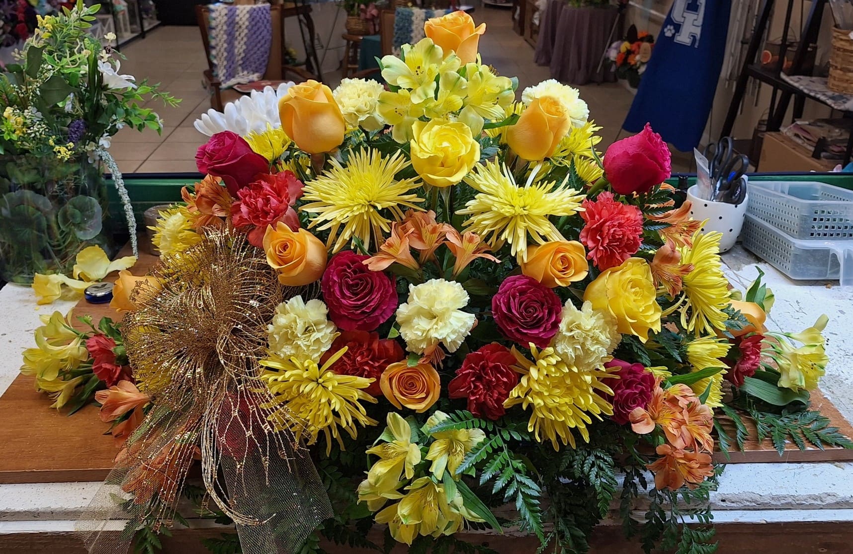 "Blossom Bounty" Casket Spray