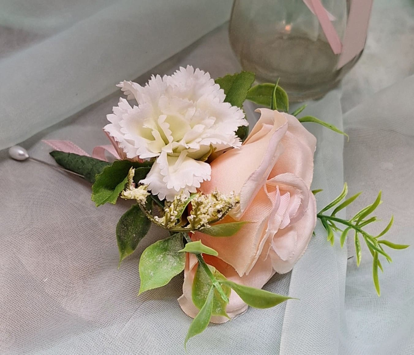 Pretty in Peach Boutonniere