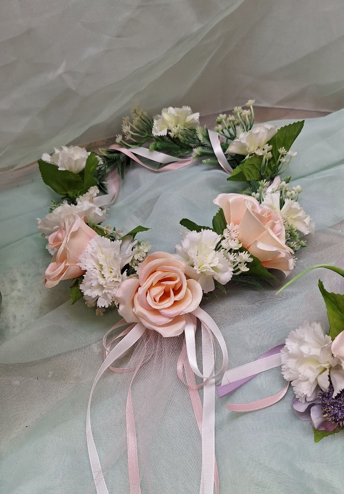 Pretty in Peach Flower Crown