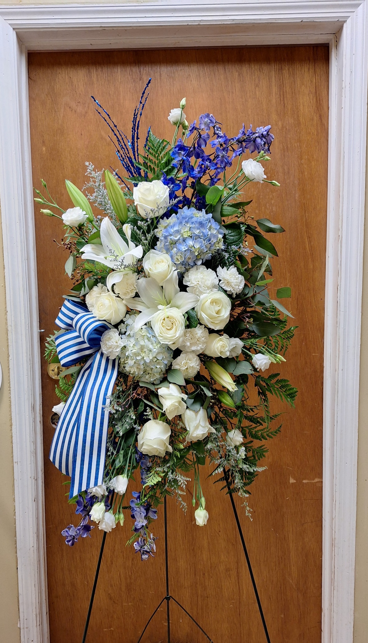Blue Tribute Standing Spray