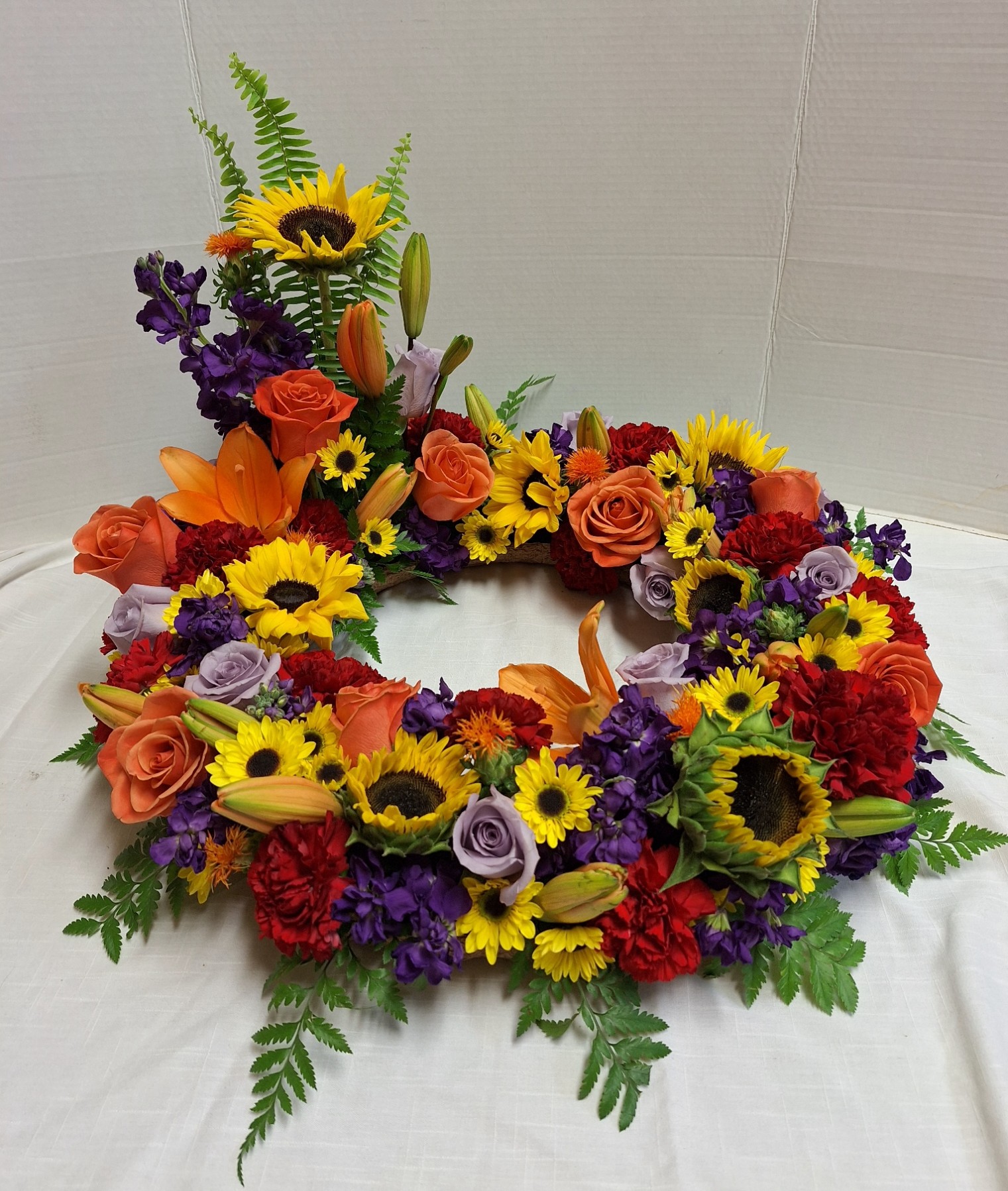 "Autumn Burst" Urn Wreath