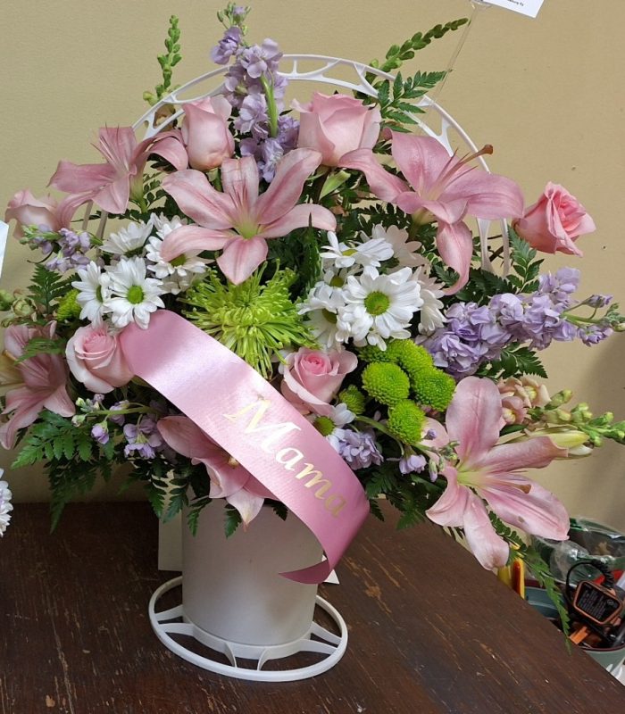 Pink Blush Funeral Basket