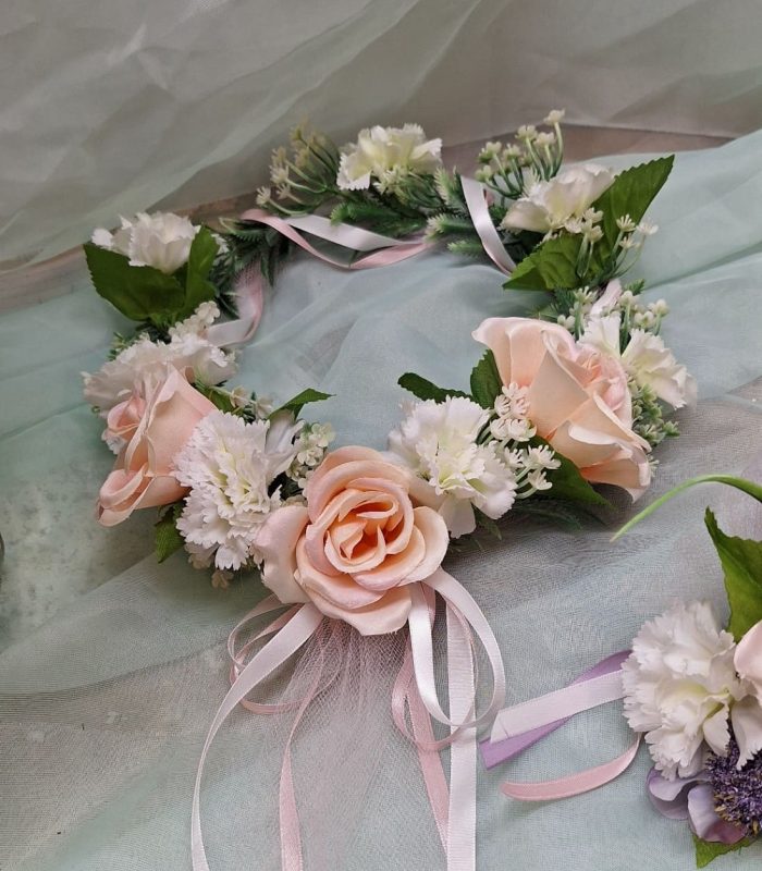 Pretty in Peach Flower Crown